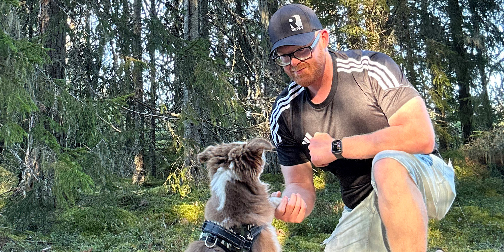 Claes med sin hund
